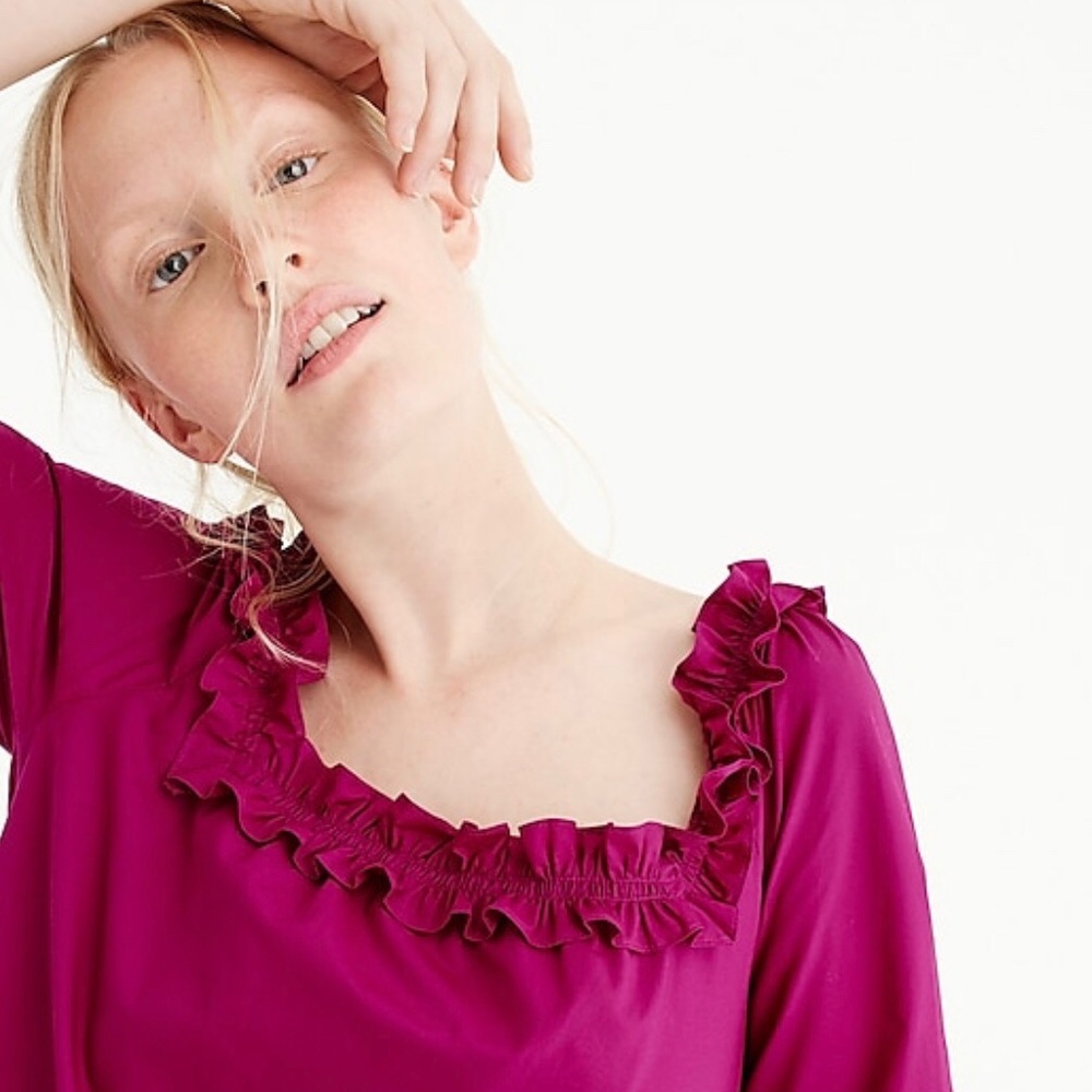 NWT • J.Crew Ruffle Penny Top - Picture 2 of 7
